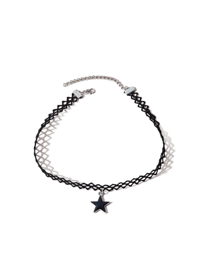 Black Necklace Star Short Lace Necklace Chain Stretch Jewelry Women's Valentine's Day Birthday Gift - Image 3